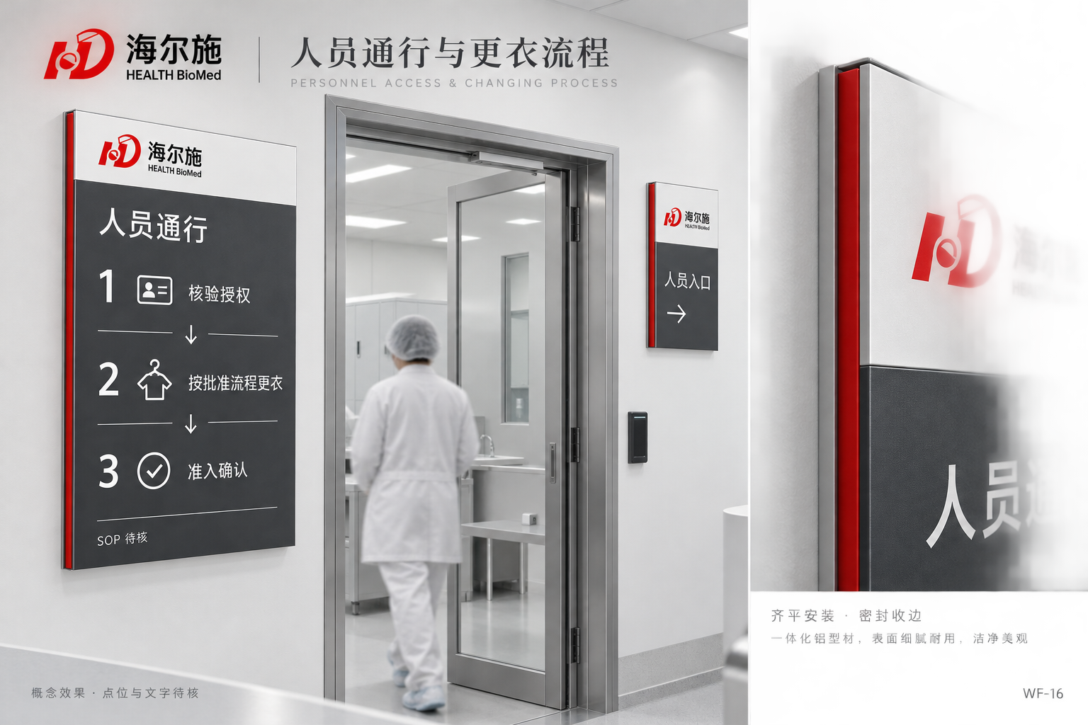 WF-16 · 人员通行与更衣流程